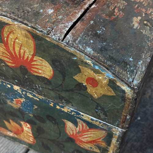 18th-century French Painted Trunk