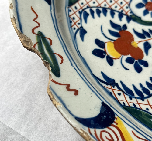 18th-century Polychrome Delft Charger Plate