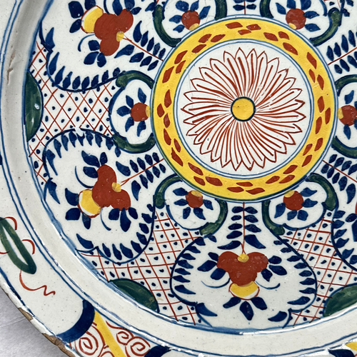 18th-century Polychrome Delft Charger Plate