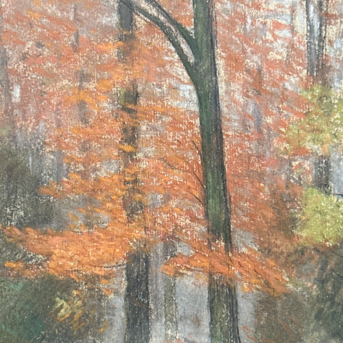 Evert Rabbers Framed Early 20th-century Landscape Pastel Drawing #15
