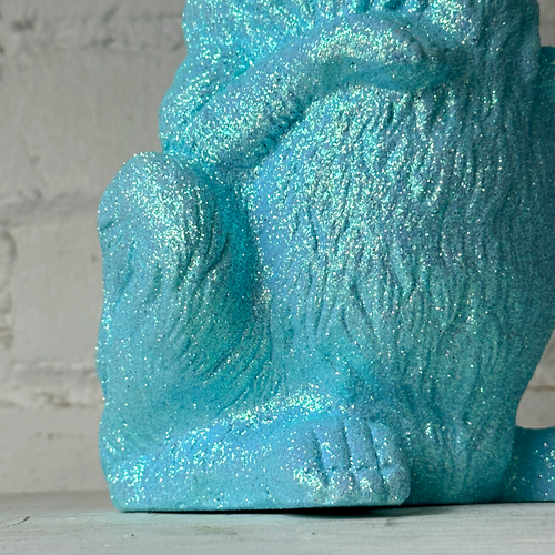 Ino Schaller Large Standing Glitter Bunny in Light Blue
