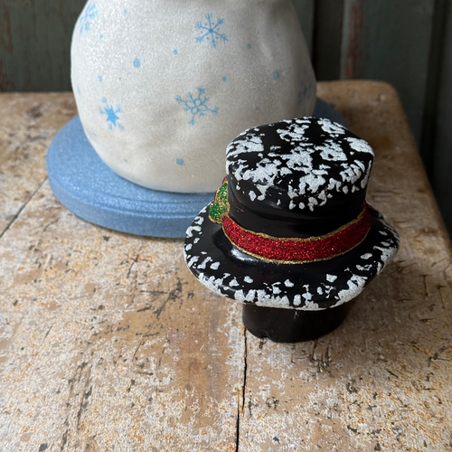 XL Papier-Mâché Snowman with Lantern