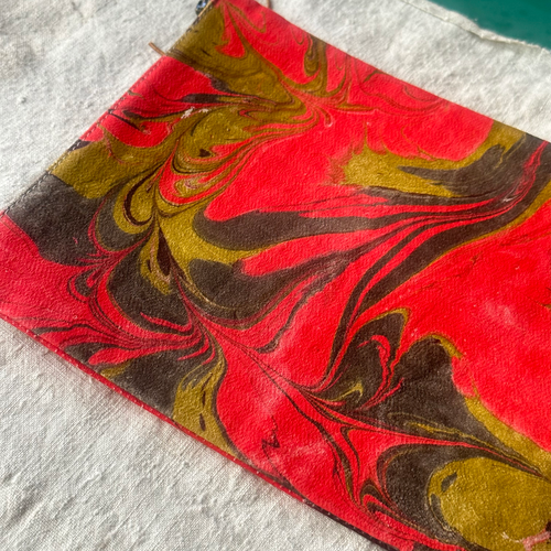 Hand Marbled One-of-a-Kind Zipper Pouch (#P01)