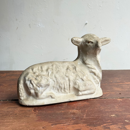 Vintage Plaster Sheep Figure
