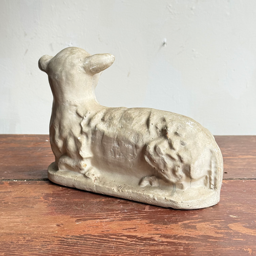 Vintage Plaster Sheep Figure