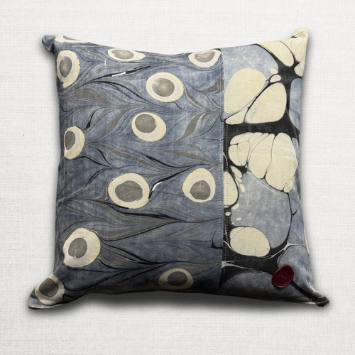 Hand Marbled One-of-a-Kind Pillow (26-01)