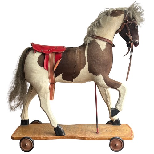 19th-century Austrian Toy Horse on Wheels