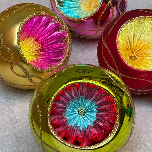 Set of 6 Colorful Reflector Ornaments