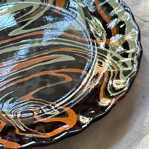 Marbled Dessert Plate XVIIIe in Byzance (BZ #754)