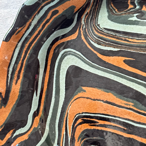 Marbled Dessert Plate XVIIIe in Byzance (BZ #754)