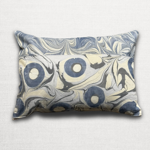 Hand Marbled One-of-a-Kind Pillow (26-09)