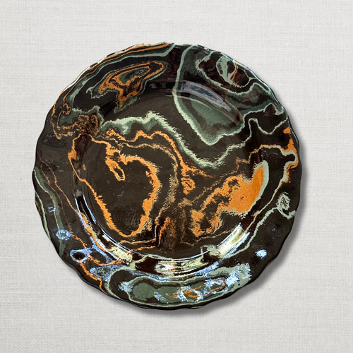 Marbled Dessert Plate XVIIIe in Byzance (BZ #755)