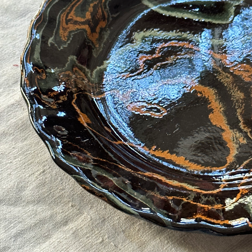 Marbled Dessert Plate XVIIIe in Byzance (BZ #755)