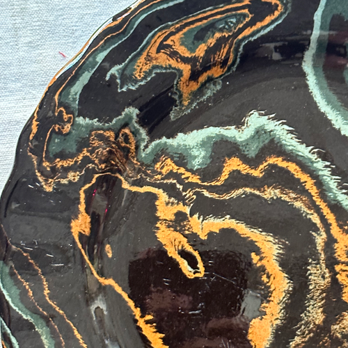 Marbled Dessert Plate XVIIIe in Byzance (BZ #755)