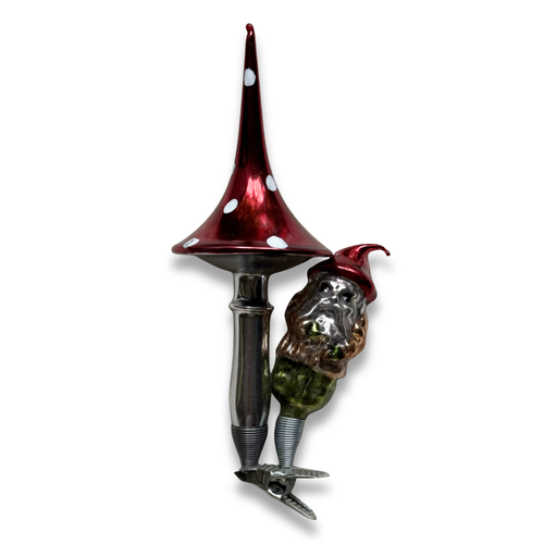 Nostalgic Gnome with Mushroom Clip-on Ornament
