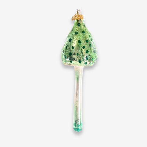 Green Dot Mushroom Ornament