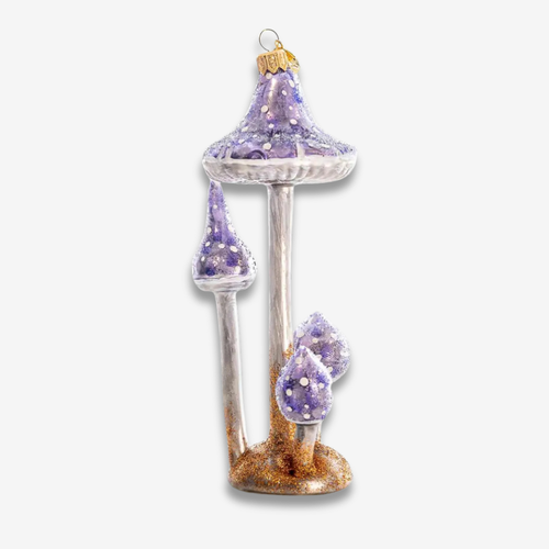 Purple Mushroom Group Ornament