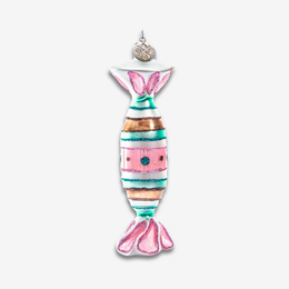 Pink and Green Striped Candy Ornament