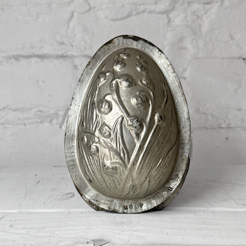 Antique Chocolate Decorated Egg Tin Mold (#64)