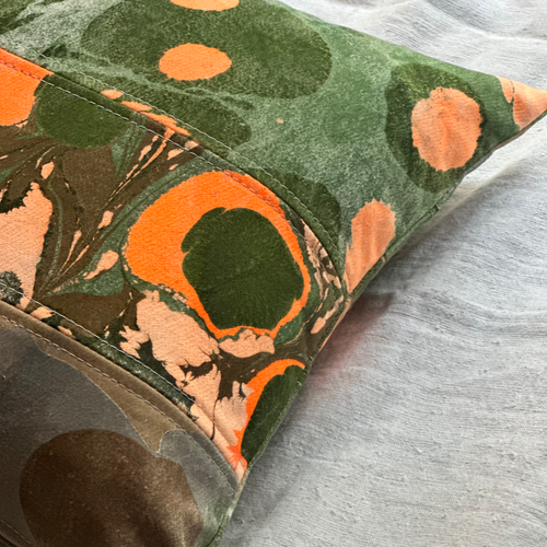 Hand Marbled One-of-a-Kind Pillow (SW717)