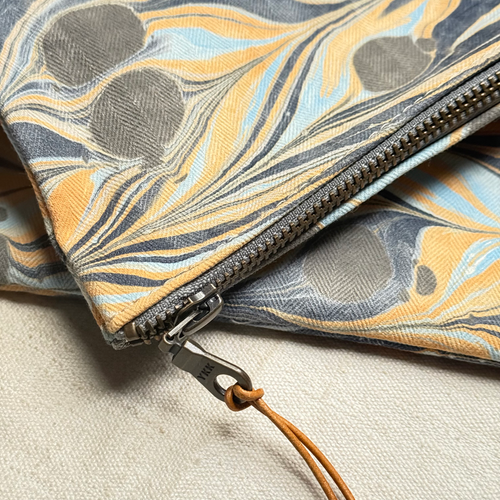 Hand Marbled One-of-a-Kind Zipper Pouch (#P15)