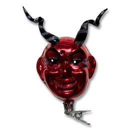 Nostalgic Red Krampus Head Clip-On Ornament