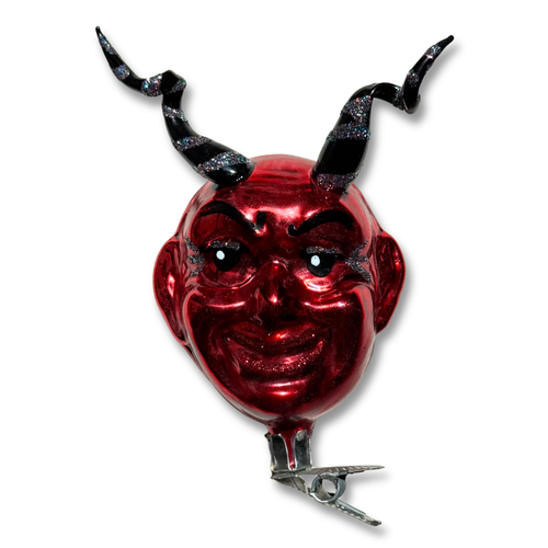 Nostalgic Red Krampus Head Clip-On Ornament