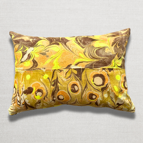 Hand Marbled One-of-a-Kind Pillow (SW718)