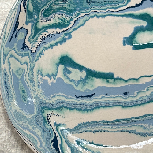 Marbled Dinner Plate in Bora Bora (BC #726)