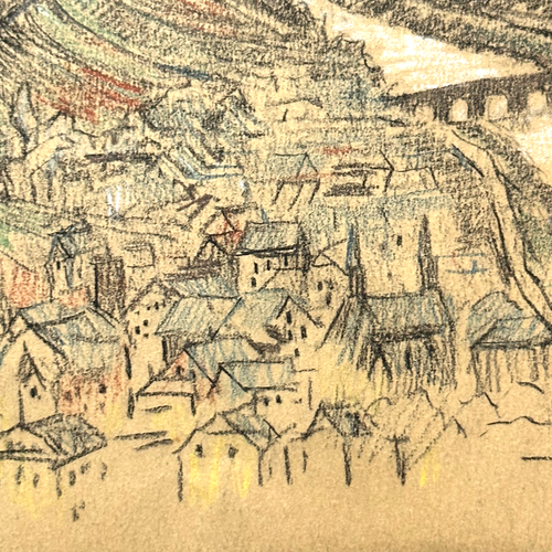 Evert Rabbers Early 20th-century Landscape Drawing (ERL52)