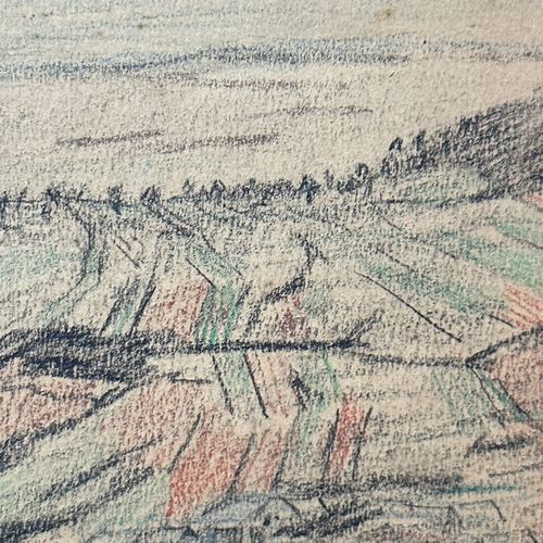 Evert Rabbers Early 20th-century Landscape Drawing (ERL52)