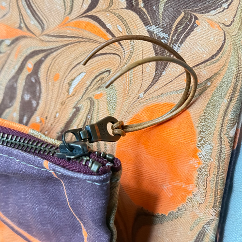 Hand Marbled One-of-a-Kind Zipper Pouch (#P17)