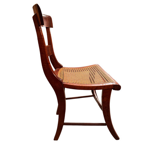 19th Century Federal Tiger Burled Cane Chair