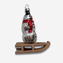 Nostalgic Clip-on Snowman on Sled Ornament