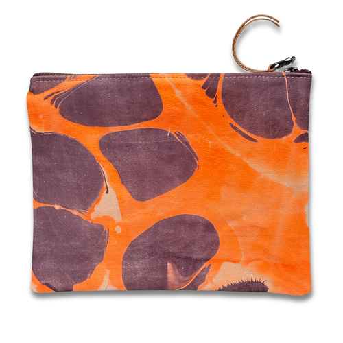 Hand Marbled One-of-a-Kind Zipper Pouch (#P17)