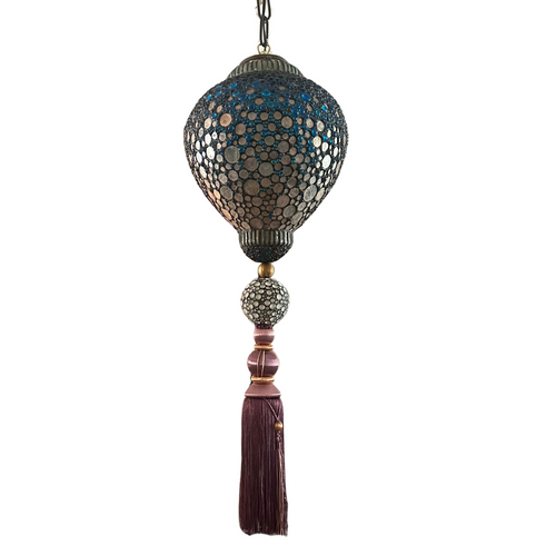 Glass "Majarincess” Lantern in Blue by Adam Kurtzman