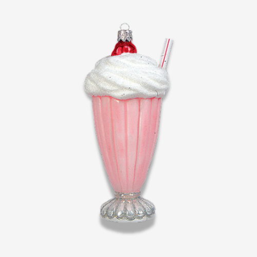 Pink Milkshake with Straw Ornament