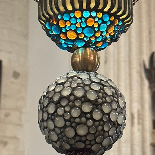 Glass "Majarincess” Lantern in Blue by Adam Kurtzman