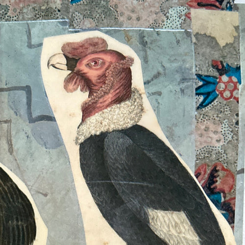 One of a Kind Collaged Birds Table Mat (#630)