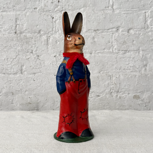 Nostalgic Papier Mâché Rabbit Candy Box in Blue & Red