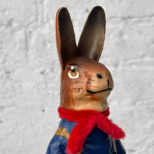 Nostalgic Papier Mâché Rabbit Candy Box in Blue & Red