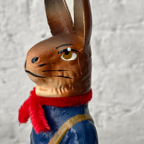 Nostalgic Papier Mâché Rabbit Candy Box in Blue & Red