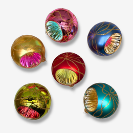 Set of 6 Colorful Reflector Ornaments