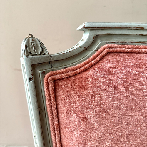 19th Century Swedish Painted Chair Upholstered in Velluto Rose Fabric