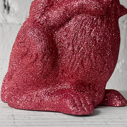 Ino Schaller Large Standing Glitter Bunny in Dark Pink