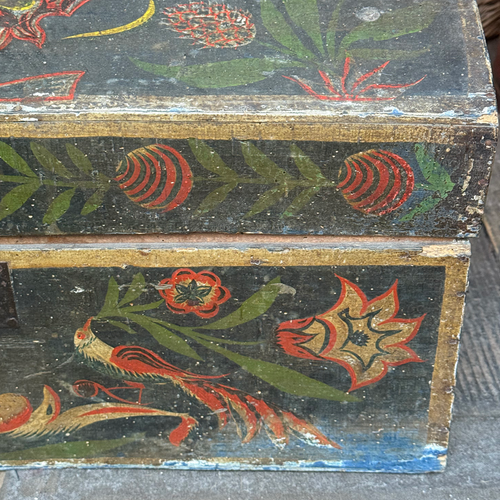 18th-century French Painted Trunk