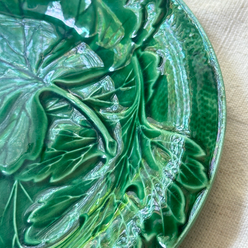Vintage Majolica Leaf Plate (M02)