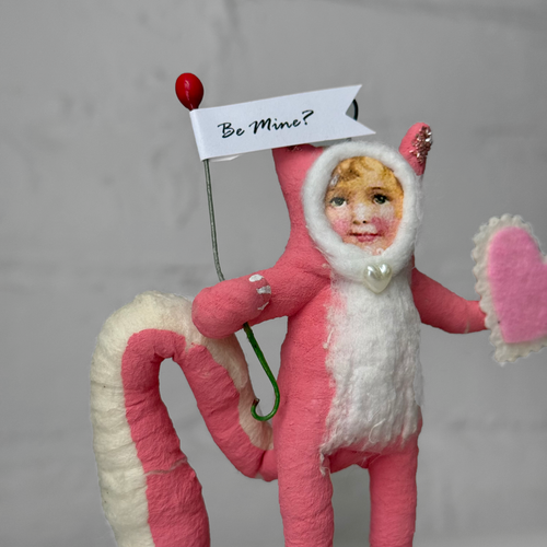 Spun Cotton Valentine's Day Skunk With Heart Figure #2