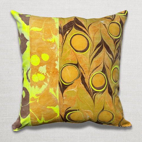 Hand Marbled One-of-a-Kind Pillow (SW01)