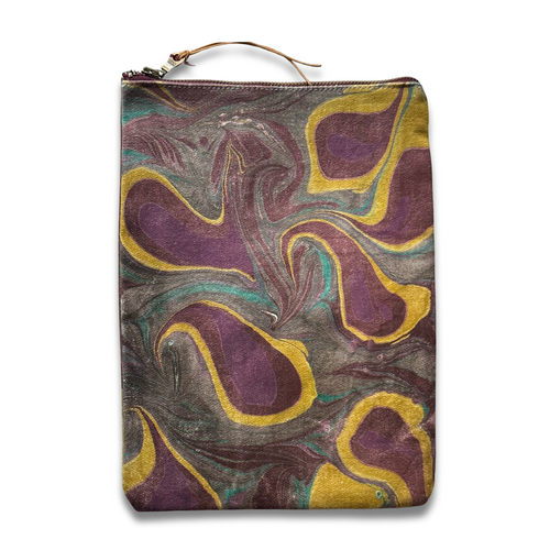 Hand Marbled One-of-a-Kind Zipper Pouch (#P02)